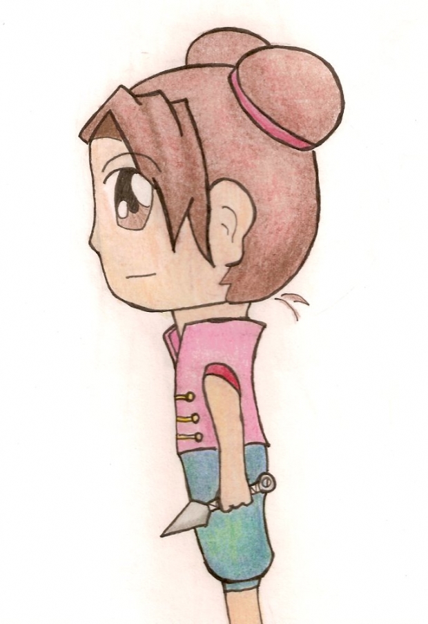 Chibi Tenten In Profile (colored)