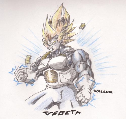 Vegeta Powering Up