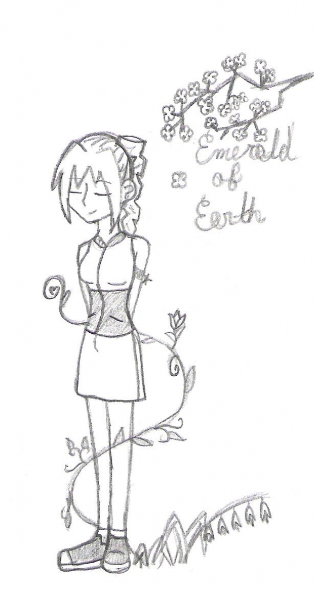 Emerald the Princess of Earth {un-colored}