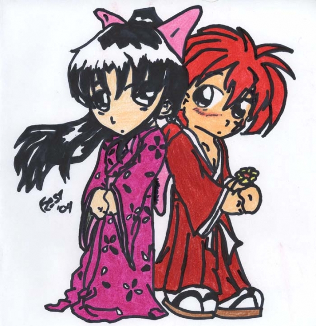 Kenshin + Kaoru Chibi