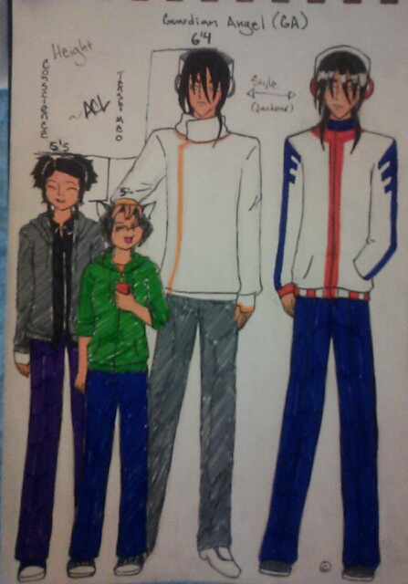 Conscience, Tenshi Meo, and her Guardian's height/ style