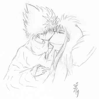 Kuroi Neko//hiei Kissing Kurama