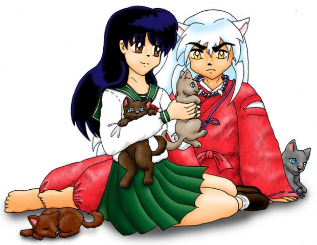 Inuyasha & Kagome With Puppies