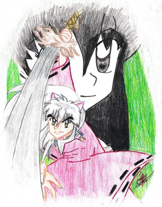 Inuyasha With Kagome In The Bg