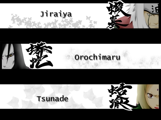 Jiraiya, Tsunade, Orochimaru