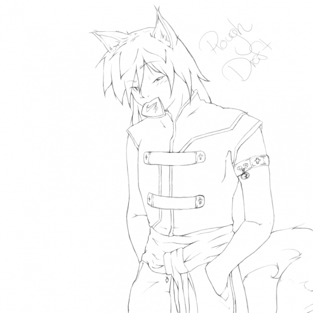 Line Art for Male Kitsune by SeonFeng